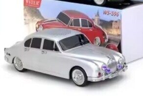 Klasisks Jaguar automašīnas Bluetooth skaļrunis un FM radio, sudrabkrāsa